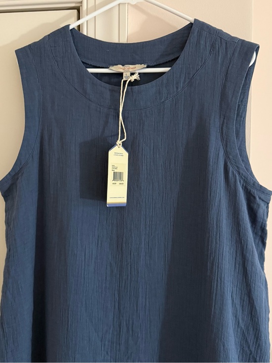 Casa Cabana Dresses & Skirts - NWT Casa Cabana Blue Textured Gauze Top Blouse Size Large Beach Coastal Boho